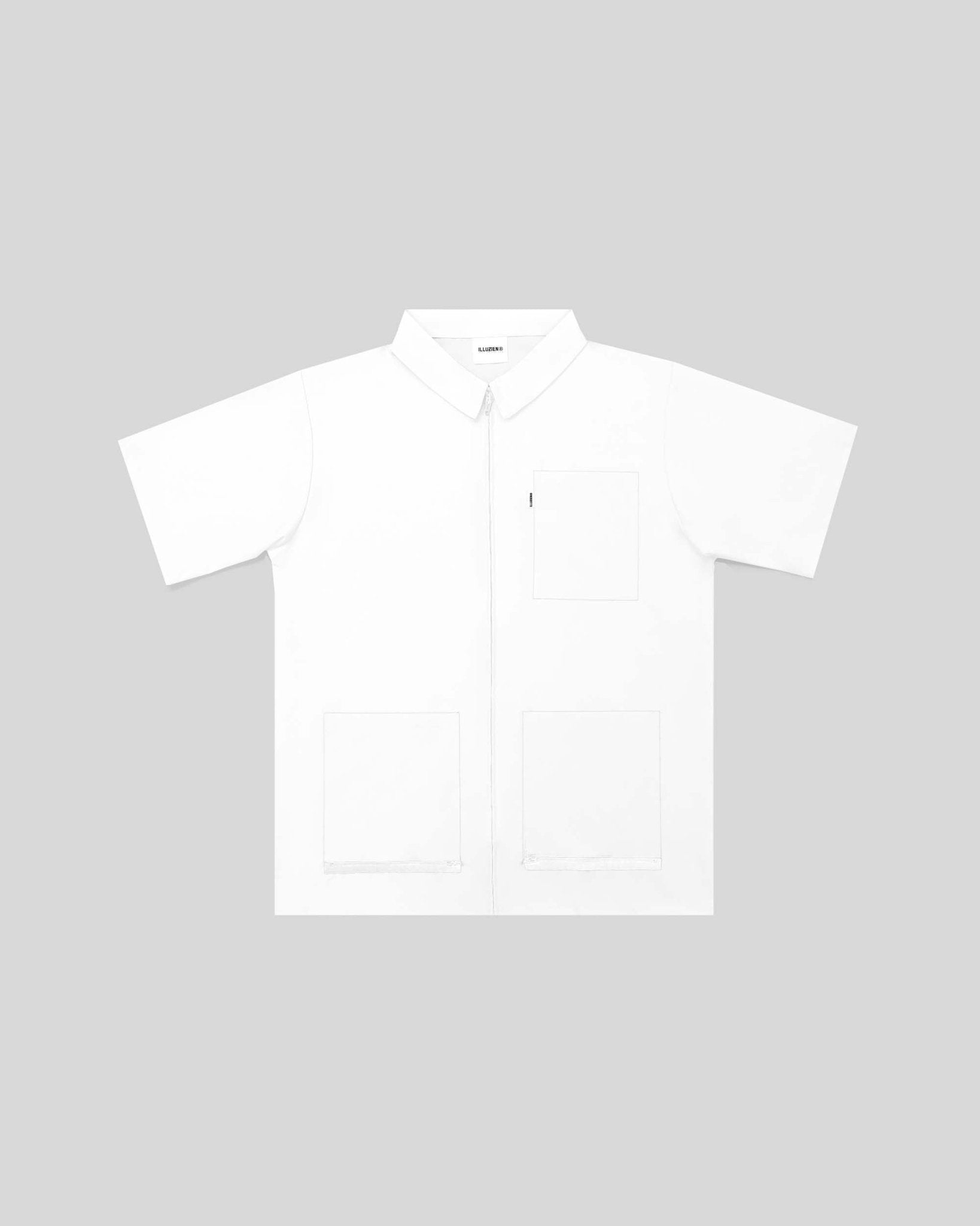 White Traditional Barber Smock - Illuzien